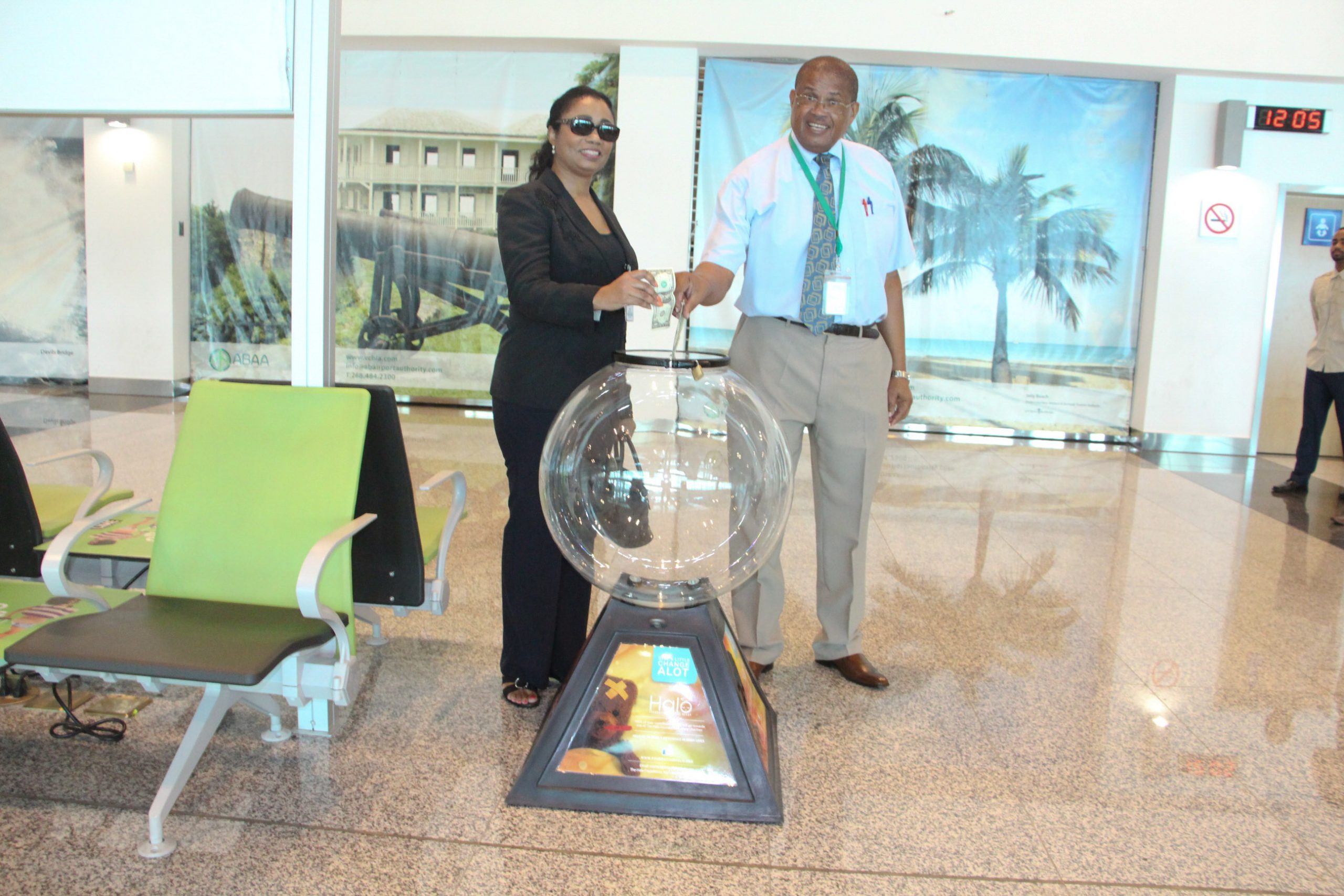 Donation Globe Installed In Vc Bird International Airport Halo Foundation