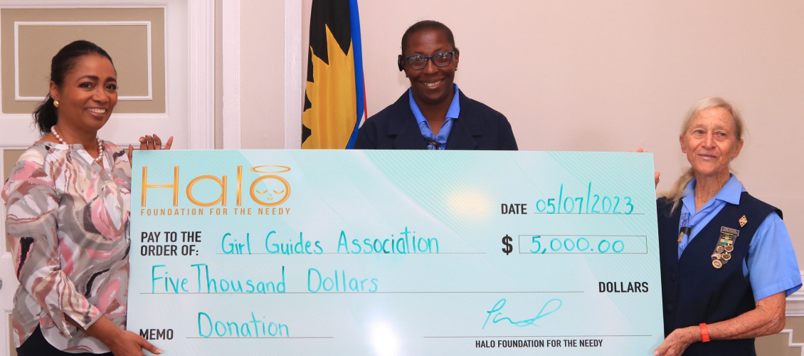 Girl Guides receive donation from Halo